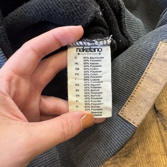 Naketano Womens Artemis Hoodie Womens S Grey Cowl Neck Rope Brave New World - Picture 4 of 6